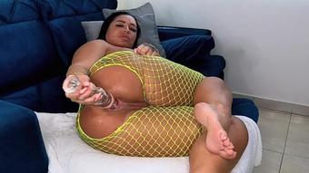 Monicasanthiagoxxx A Huge Dildo Of Glass Rolling My Ass
