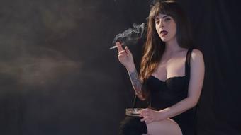Smoking in Thigh High Boots