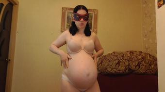 Hot Pregnant Girl Takes Off Her Dress