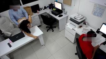 Girl Boss Fucks her Coworker next to the Assitent