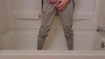 Desperate Piss Wetting during Trying Squats