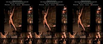 2011-08-01 Isis Love and Skin Diamond - Category 5 wrist suspension Caned, nipple torture and brutal crotch rope! Left to hang & suffer! (14417)