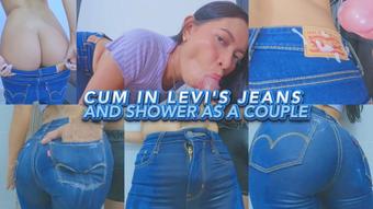 CUM IN LEVI'S JEANS AND SHOWER AS A COUPLE
