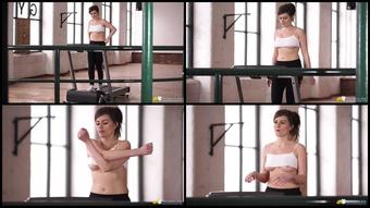 2015 04 07   Charlie Rose Braless Workout 4K