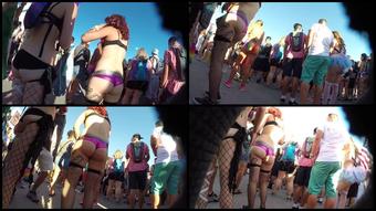0007 Raver Booty Candid Festival Girl Shorts Raver Slut Creepshot Video Hd