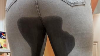 Nonchalant jeans wetting as I paint - October 09, 2024