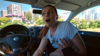 She loves to suck dick in the car and swallow cum.