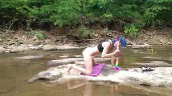 DP masturbation at the creek