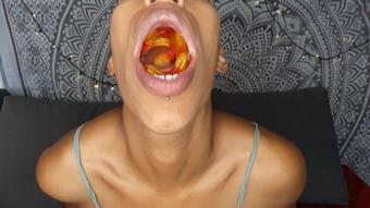 Gummy vore neck n belly view custom - July 31, 2021