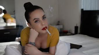Smoking Cork 100s With Hair in Bun