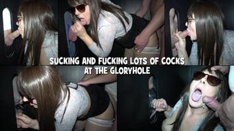 Fun with lots of cocks at the gloryhole