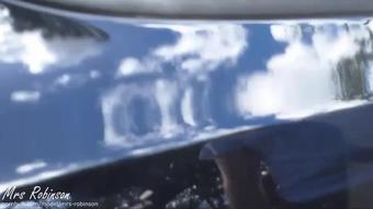 Mrs Robinson having extremely risky Public Sex in Parking lot