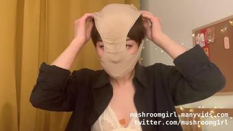Mushroomgirl Asian Girl Tape Gagged N Panty Hooded Manyvids
