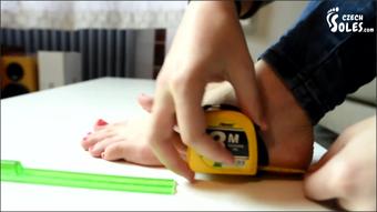 Foot Measuring With Czech Footgirl Ivet Feet Big Feet Foot Fetish Soles 1080P