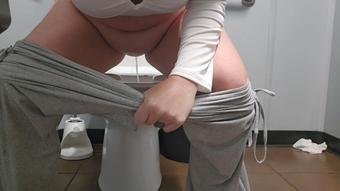 Had to pee! Public bathroom squat - October 01, 2024