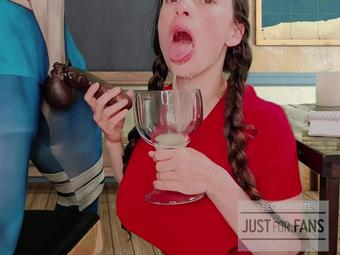 BIG TIT STUDENT GETS THROAT STUFFED UNTIL GAGGGING ON HUGE LOAD