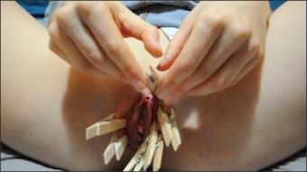 Hazel Simone Clothespin Pussy Punishment H