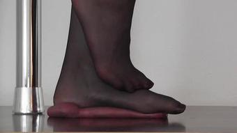 Red Cum Under Black Nylons