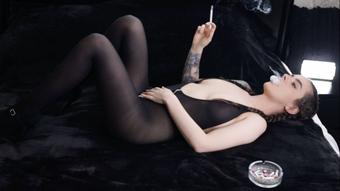 Smoking VS120s in Bodystocking