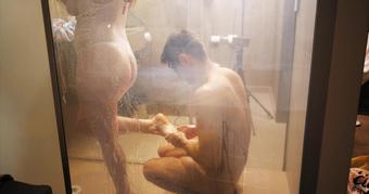 Watching My Curvy Ginger Redhead Wife Washing in Shower & Joined to Fuck!