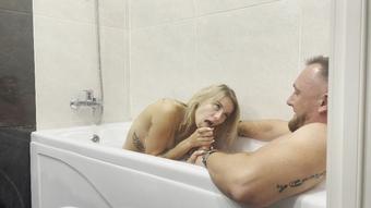 Sensual sex in the bathroom