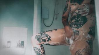 Spying On Tattooed Cutie In The Shower