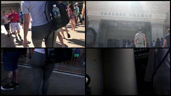 0003 Tight Grey Yoga Pants Booty Culo Grande Blonde Butt Arse Big Candid Video Hd