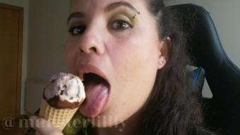 Alternative Girl Eating Ice Cream - April 09, 2025