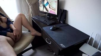 Found deepthroat porn on step brother's computer could not resist and cum