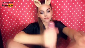Snapchat POV Oil Jerk OFF | Swallow Cum | Sexy Bunny