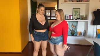 2 busty BBWs play with their huge boobs - February 08, 2024