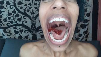 Giantess vores tiny intruders live on TV - March 28, 2021