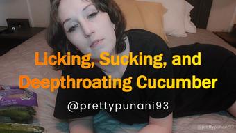 Licking, Sucking, and Deepthroating Cucumber
