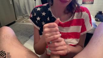 I love America and Big cock. Mom sucked her stepson and finished on her face