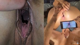 Double camera angle fisting, gaping and huge cumshot