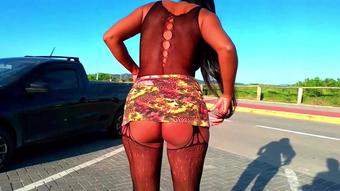 K3X Productions Micro Skirt Bodystocking Walking Around