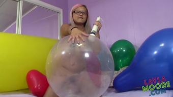 Balloon Masturbation with Little Mina
