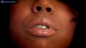 Curly haired ebony Misty Stone got her b