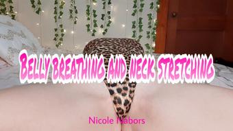 Belly breathing and neck stretching