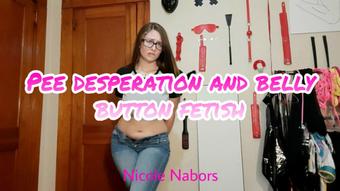 Pee desperation and belly button fetish