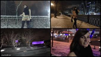 Jeny Smith Naked In Snow Fall Walking Through The City
