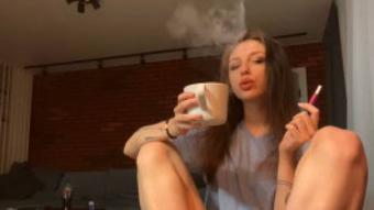smoking,hot coffee and hot girl - Jan 25, 2022