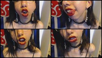 Missmarianne Spit Saliva Drooling Fetish Red Lipstick