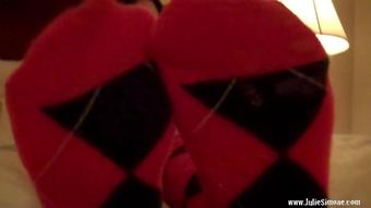 Red-Argyle-Sock-Tease