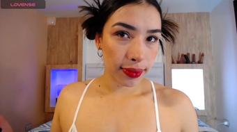 Sultry Seductress Savors Dildo with Her Long Tongue and Erot