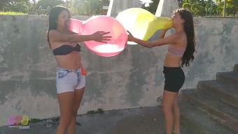 Tori n Maribel's Outdoor Blow Pop Race-B