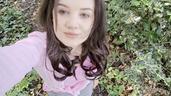Grey skirt purple panties in the suburbs peeing - September 27, 2023