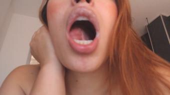 Throat-Pounding Bliss - Blissfully pounding her own throat