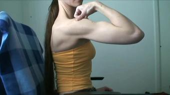 Erotic Eva Muscle Worship Flexing Biceps Shoulders