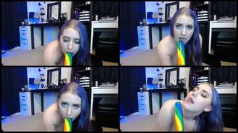 Jennifer Storm Sucking My Rainbow Cock Pop